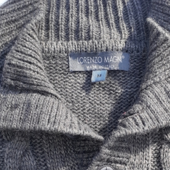 Lorenzo Magni Italy Cable Knit Mock Neck Sweater - Picture 7 of 8